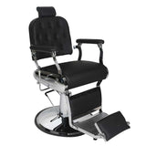 Salon Fit Chrysler Barber Chair Black with White Piping