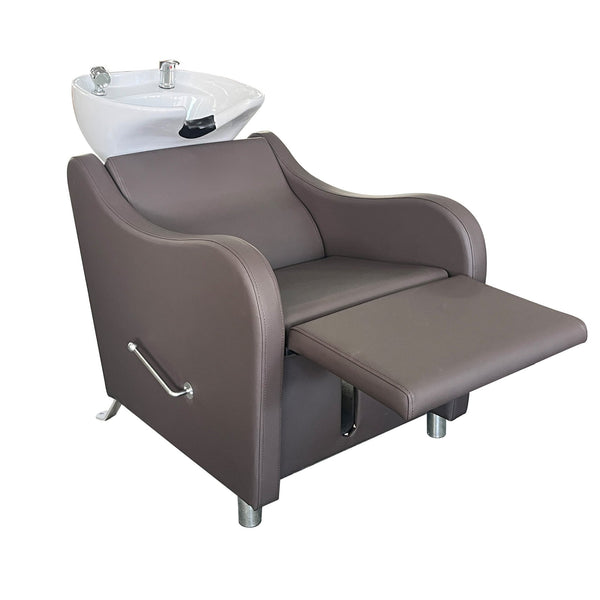 Salon Fit Manhattan Backwash Chair with Square Base Chocolate - Hairdressing Supplies