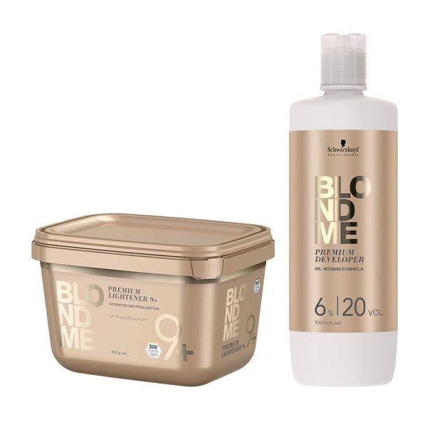 Schwarzkopf Bleaching Bundle Blondme Bleach 9+ 450g + Blondme 6% Developer 1000ml - Hairdressing Supplies