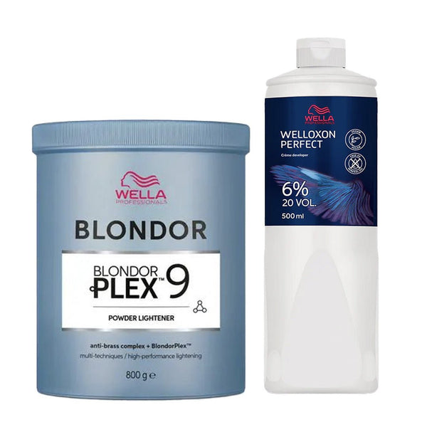 Wella Blondorplex Multi - Blonde Powder 800g + Wella Welloxon Perfect Creme 6% 500ml (20 Vol) ME+ Peroxide - Hairdressing Supplies